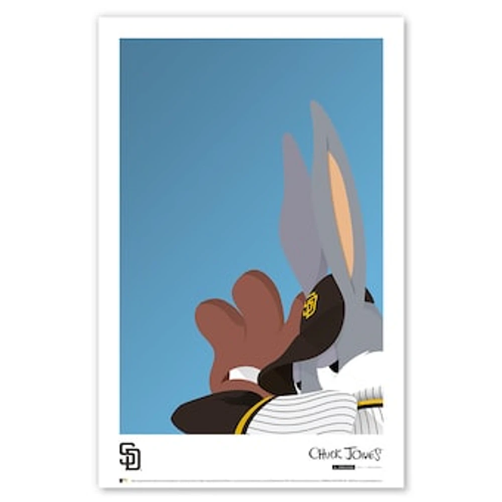 Bugs Bunny San Diego Padres 11" x 17" Minimalist Looney Tunes Poster Print