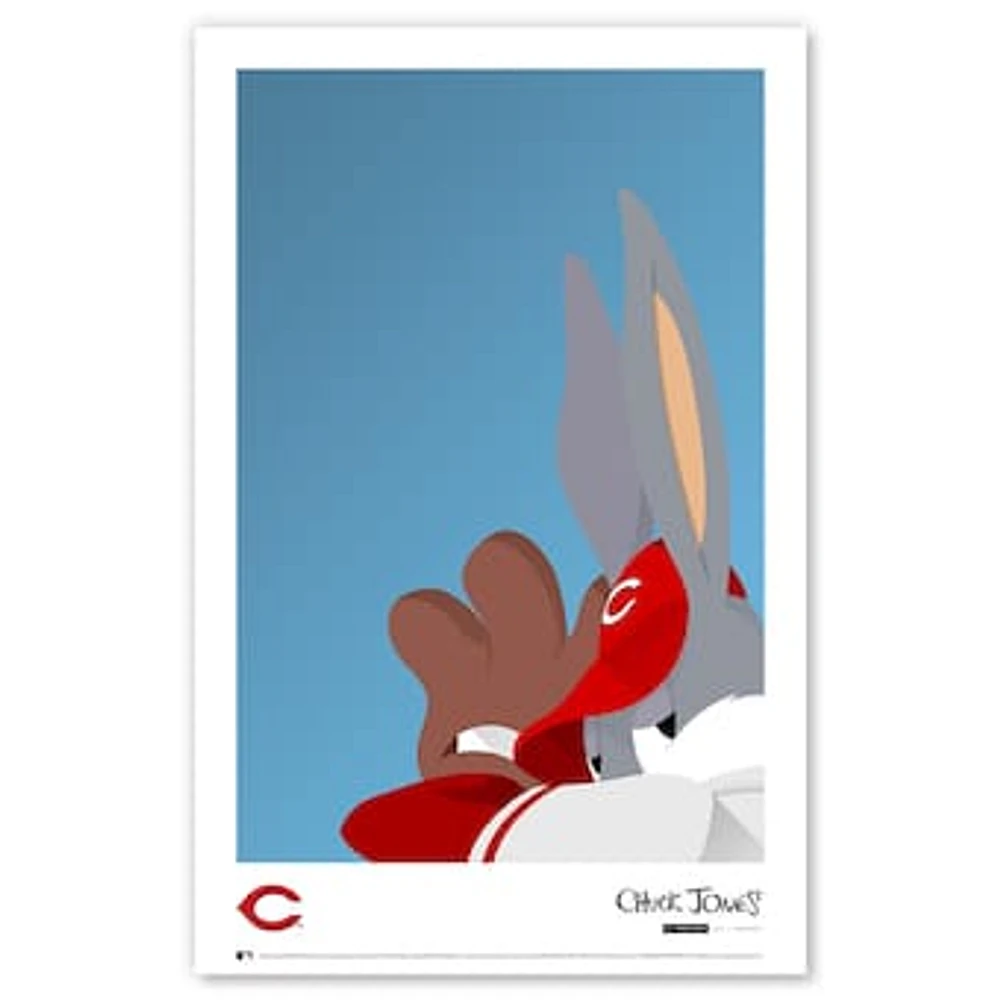 Bugs Bunny Cincinnati Reds 11" x 17" Minimalist Looney Tunes Poster Print