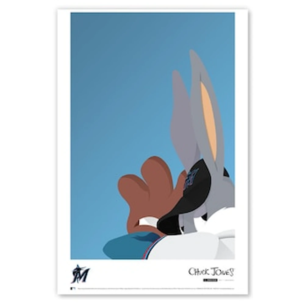 Bugs Bunny Miami Marlins 11" x 17" Minimalist Looney Tunes Poster Print