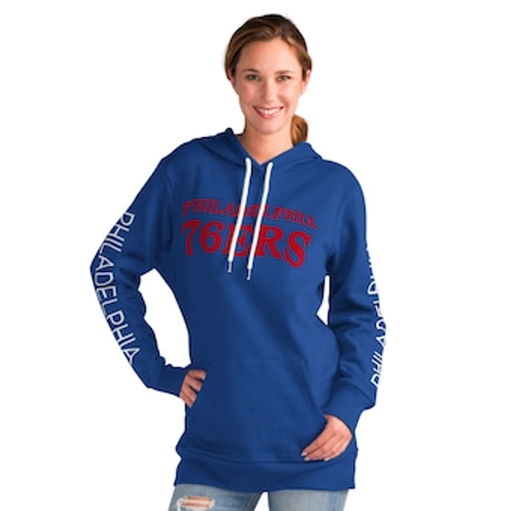 Women's G-III 4Her by Carl Banks Royal Philadelphia 76ers Base Coach Pullover Hoodie