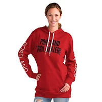 Women's G-III 4Her by Carl Banks Red Portland Trail Blazers Base Coach Pullover Hoodie