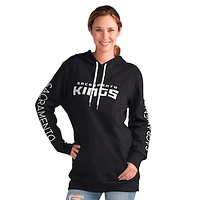 Women's G-III 4Her by Carl Banks Black Sacramento Kings Base Coach Pullover Hoodie