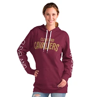 Women's G-III 4Her by Carl Banks Wine Cleveland Cavaliers Base Coach Pullover Hoodie