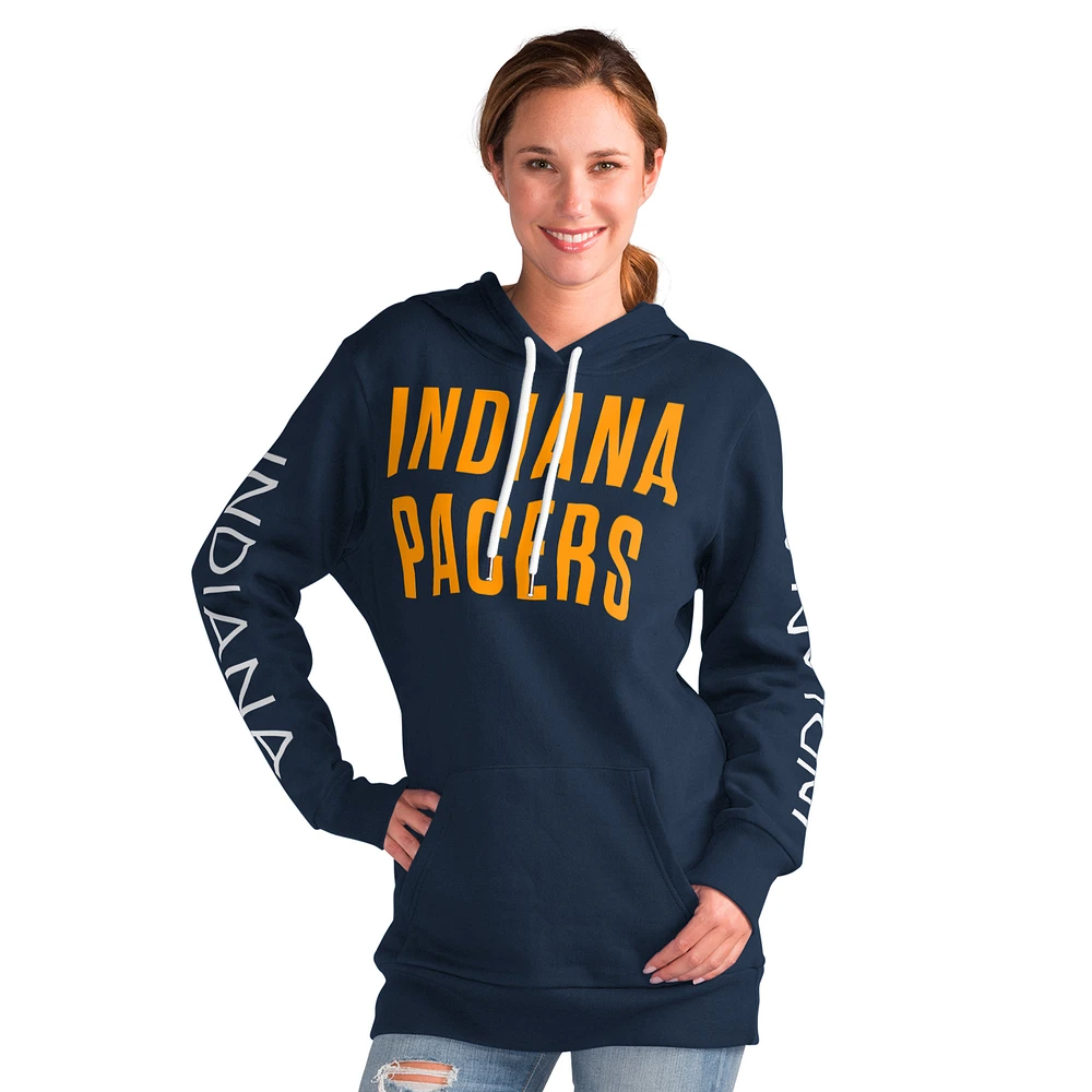 Women's G-III 4Her by Carl Banks Navy Indiana Pacers Base Coach Pullover Hoodie