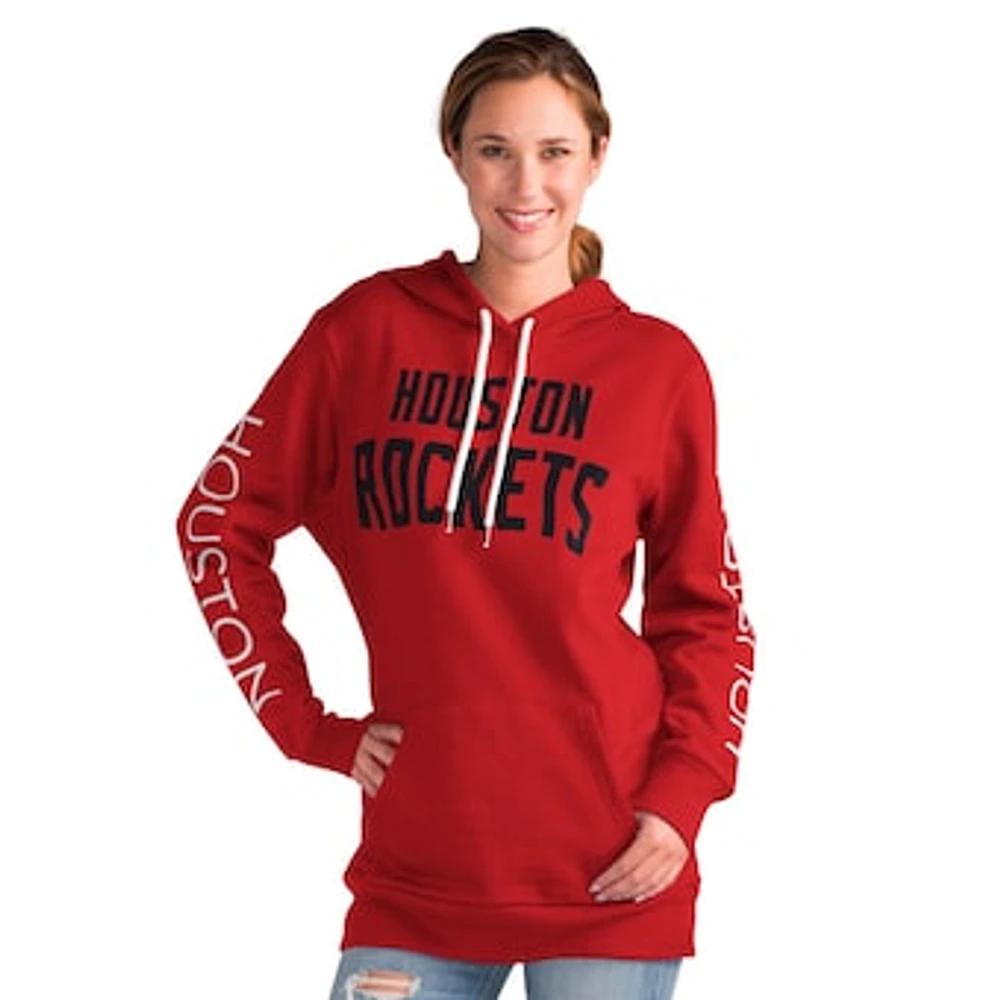 Women's G-III 4Her by Carl Banks Red Houston Rockets Base Coach Pullover Hoodie