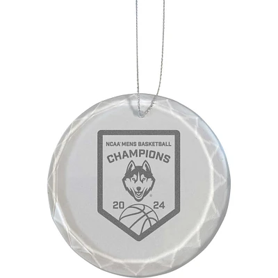 The Memory Company UConn Huskies 2024 NCAA Men's Basketball National Champions 3'' Round Glass Ornament