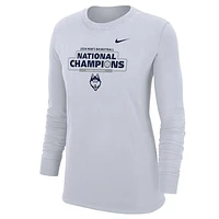 Women's Nike  White UConn Huskies 2024 NCAA Men's Basketball National Champions Long Sleeve T-Shirt