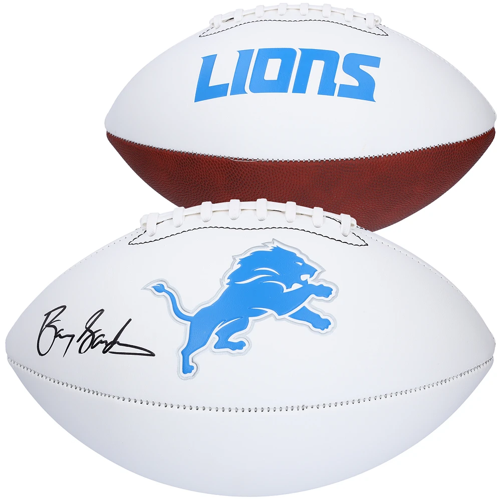 Barry Sanders Detroit Lions Autographed Franklin White Panel Football