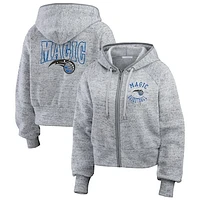 Women's WEAR by Erin Andrews Heather Gray Orlando Magic Speckled Radiator Full-Zip Hoodie