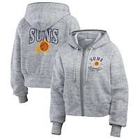 Women's WEAR by Erin Andrews Heather Gray Phoenix Suns Speckled Radiator Full-Zip Hoodie