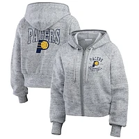 Women's WEAR by Erin Andrews Heather Gray Indiana Pacers Speckled Radiator Full-Zip Hoodie