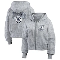 Women's WEAR by Erin Andrews Heather Gray LA Clippers Speckled Radiator Full-Zip Hoodie