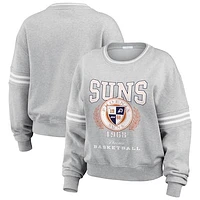 Women's WEAR by Erin Andrews Heather Gray Phoenix Suns French Terry Pullover Sweatshirt