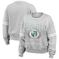 Women's WEAR by Erin Andrews Heather Gray Boston Celtics French Terry Pullover Sweatshirt