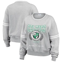 Women's WEAR by Erin Andrews Heather Gray Boston Celtics French Terry Pullover Sweatshirt