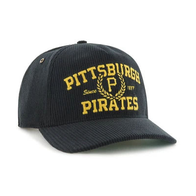 Men's '47 Black Pittsburgh Pirates Laurus Corduroy Hitch Snapback Hat