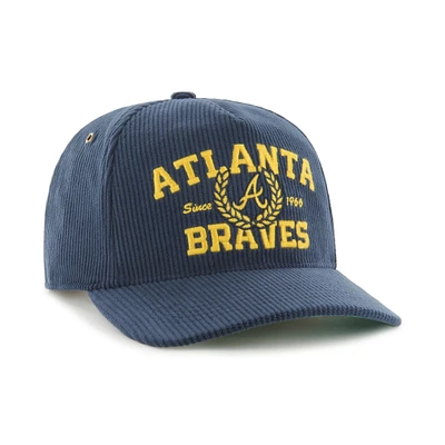 Men's '47 Navy Atlanta Braves Laurus Corduroy Hitch Snapback Hat