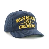 Men's '47 Navy Milwaukee Brewers Laurus Corduroy Hitch Snapback Hat