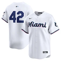 Men's Nike  White Miami Marlins 2024 Jackie Robinson Day Home Limited Jersey