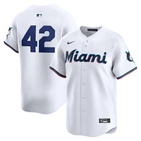 Men's Nike  White Miami Marlins 2024 Jackie Robinson Day Home Limited Jersey