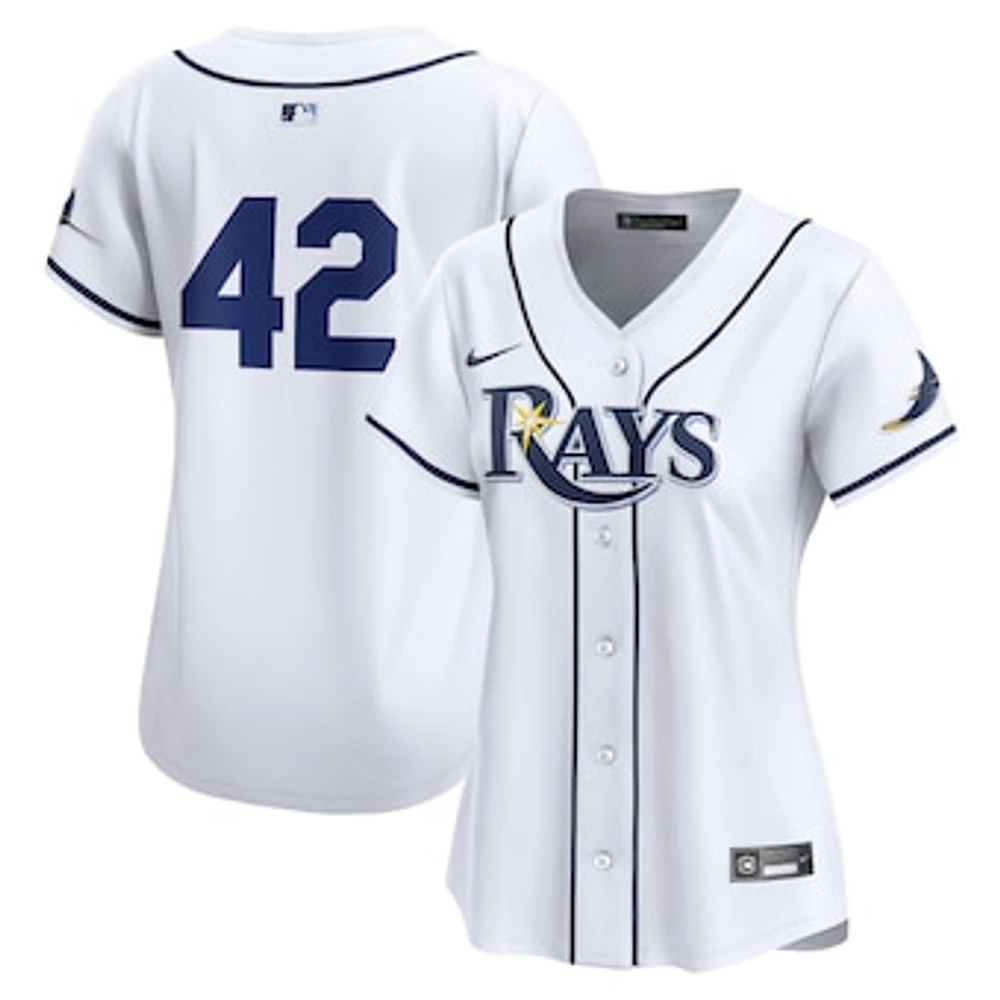 Women's Nike  White Tampa Bay Rays 2024 Jackie Robinson Day Home Limited Jersey