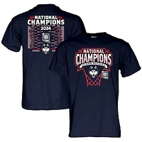 Men's Blue 84  Navy UConn Huskies 2024 NCAA Men's Basketball National Champions Bracket T-Shirt