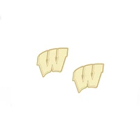 Women' CANVAS Style Wisconsin Badgers 24K Gold Plated Stud Earrings