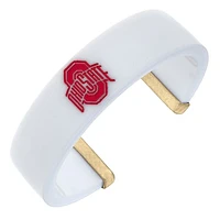 Women' CANVAS Style Ohio State Buckeyes Resin Logo Cuff Bracelet