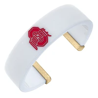 Women' CANVAS Style Ohio State Buckeyes Resin Logo Cuff Bracelet