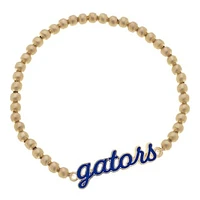 Women' CANVAS Style Florida Gators Enamel Script Ball Bead Stretch Bracelet