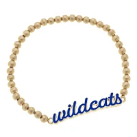 Women' CANVAS Style Kentucky Wildcats Enamel Script Ball Bead Stretch Bracelet