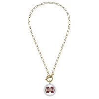 Women' CANVAS Style Mississippi State Bulldogs 16" Enamel Toggle Necklace