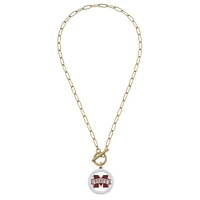 Women' CANVAS Style Mississippi State Bulldogs 16" Enamel Toggle Necklace