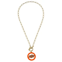 Women' CANVAS Style Oklahoma State Cowboys 16" Enamel Toggle Necklace