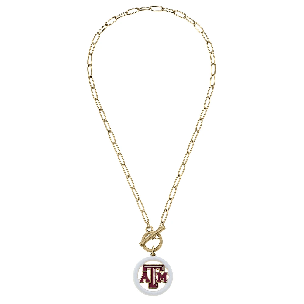 Women' CANVAS Style Texas A&M Aggies 16" Enamel Toggle Necklace