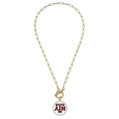 Women' CANVAS Style Texas A&M Aggies 16" Enamel Toggle Necklace