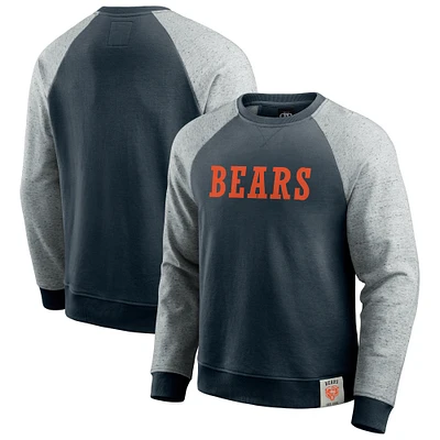 Men's Darius Rucker Collection by Fanatics Navy/Heather Gray Chicago Bears Colorblock Pullover Sweatshirt