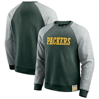 Men's Darius Rucker Collection by Fanatics Green/Heather Gray Green Bay Packers Colorblock Pullover Sweatshirt