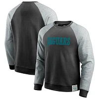 Men's Darius Rucker Collection by Fanatics Black/Heather Gray Jacksonville Jaguars Colorblock Pullover Sweatshirt