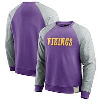 Men's Darius Rucker Collection by Fanatics Purple/Heather Gray Minnesota Vikings Colorblock Pullover Sweatshirt