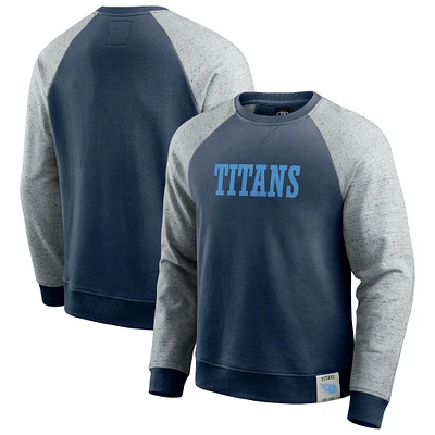 Men's Darius Rucker Collection by Fanatics Navy/Heather Gray Tennessee Titans Colorblock Pullover Sweatshirt