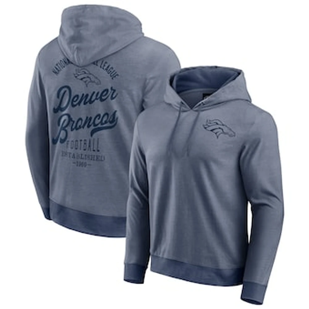 Men's Darius Rucker Collection by Fanatics Navy Denver Broncos Tonal Knit Pullover Hoodie