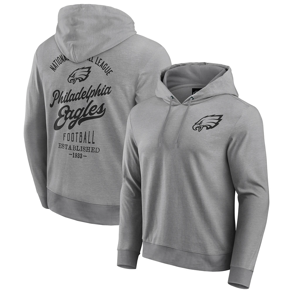 Men's Darius Rucker Collection by Fanatics Gray Philadelphia Eagles Tonal Knit Pullover Hoodie