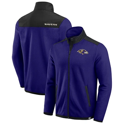 Men's Darius Rucker Collection by Fanatics Purple Baltimore Ravens Color Block Polar Fleece Full-Zip Jacket