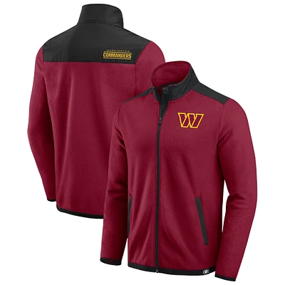 Men's Darius Rucker Collection by Fanatics Burgundy Washington Commanders Color Block Polar Fleece Full-Zip Jacket