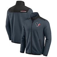 Men's Darius Rucker Collection by Fanatics Navy Houston Texans Color Block Polar Fleece Full-Zip Jacket