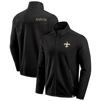 Men's Darius Rucker Collection by Fanatics Black New Orleans Saints Color Block Polar Fleece Full-Zip Jacket