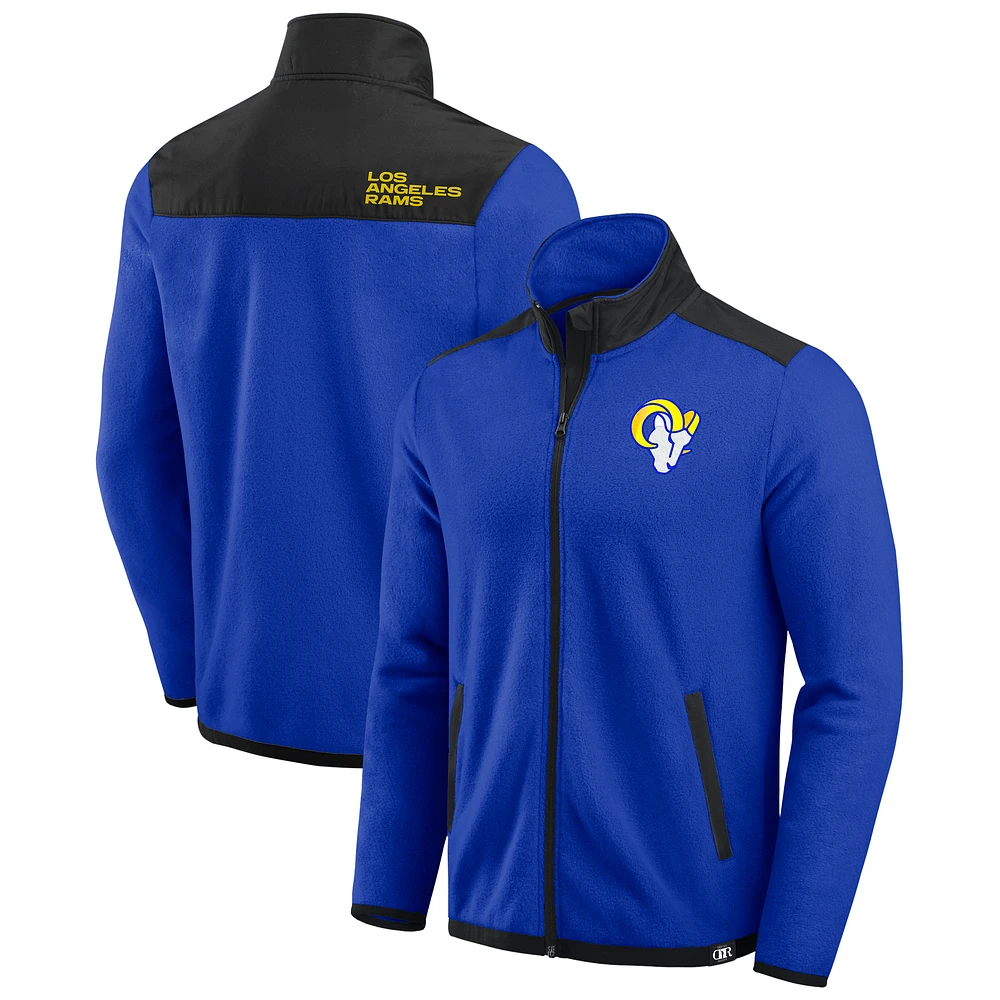 Men's Darius Rucker Collection by Fanatics Royal Los Angeles Rams Color Block Polar Fleece Full-Zip Jacket