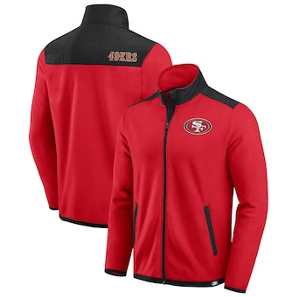 Men's Darius Rucker Collection by Fanatics Scarlet San Francisco 49ers Color Block Polar Fleece Full-Zip Jacket