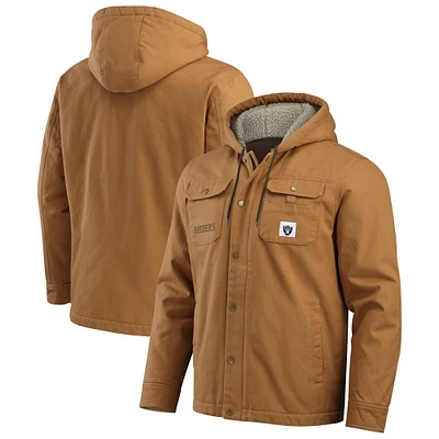 Men's Darius Rucker Collection by Fanatics Tan Las Vegas Raiders Canvas Full-Zip Hoodie Jacket